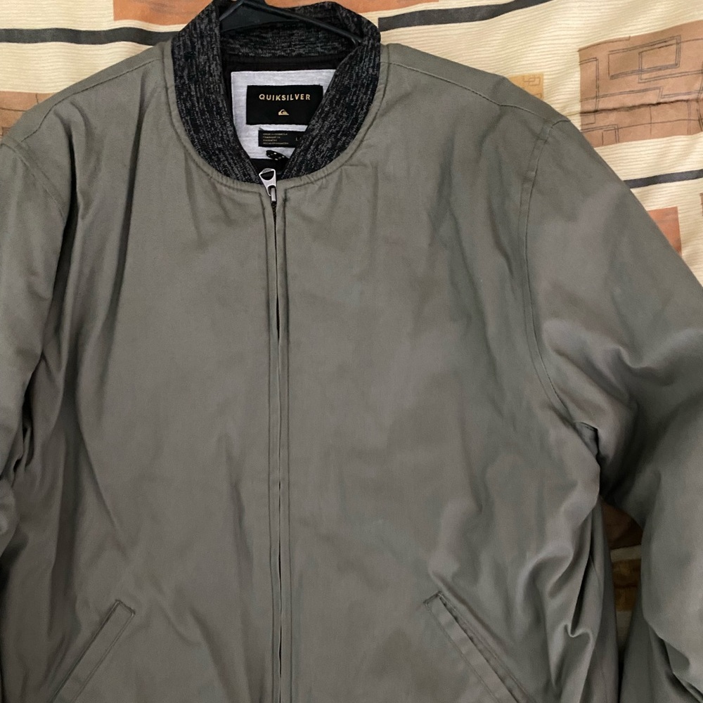 Quicksilver olive green bomber jacket great condition